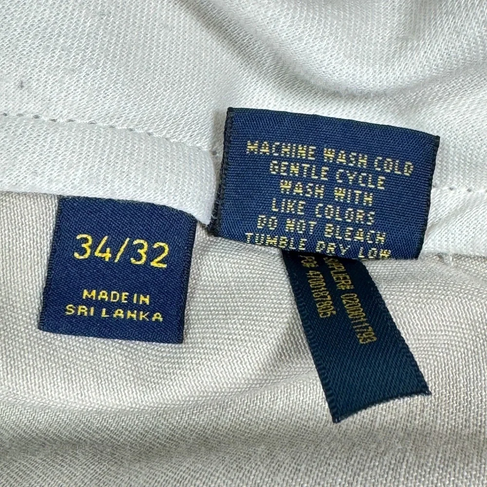 Polo Ralph Lauren Mens Chinos 34x32 Khaki Relaxed Fit Cotton Twill Casual